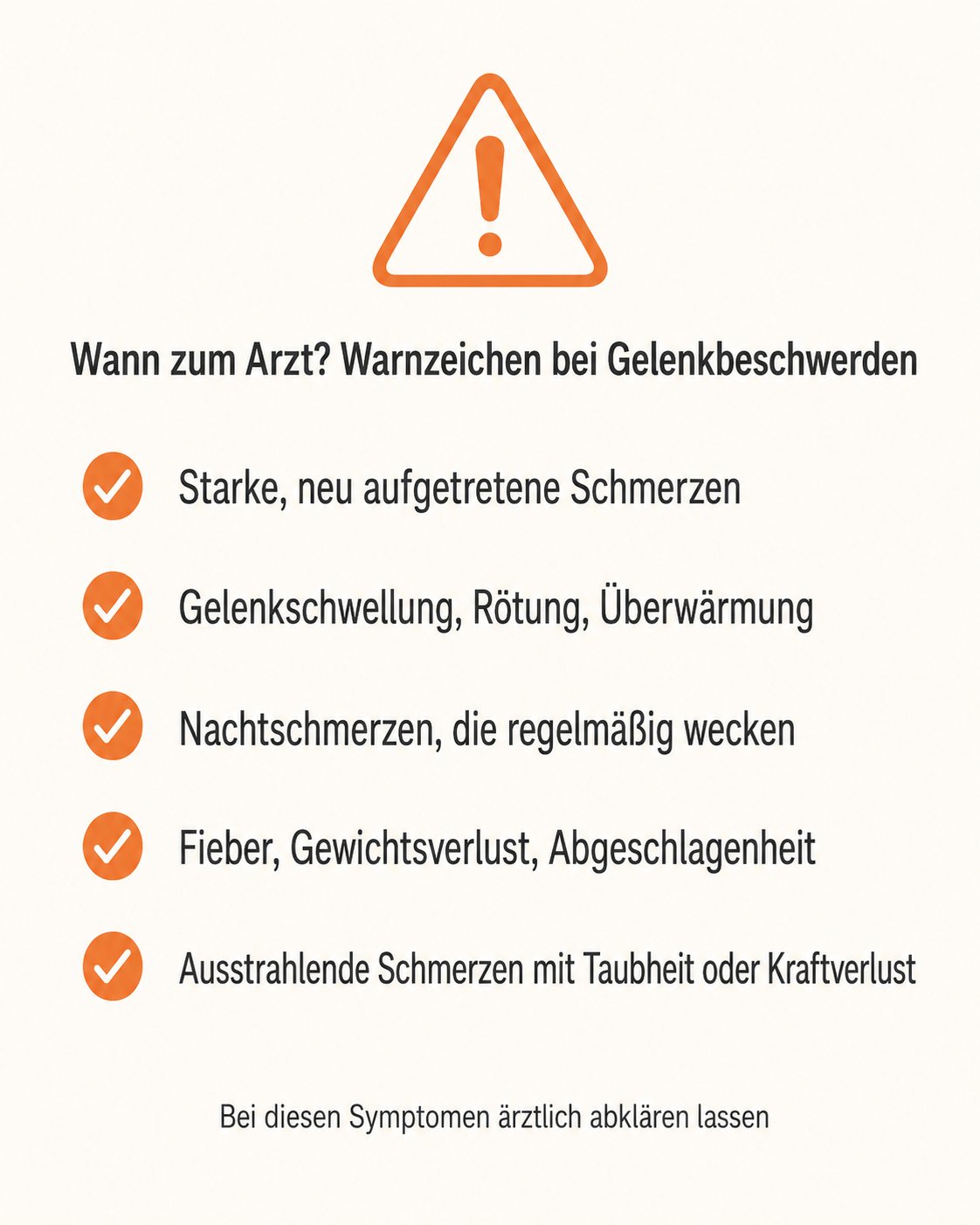 Warnzeichen bei Gelenkbeschwerden
